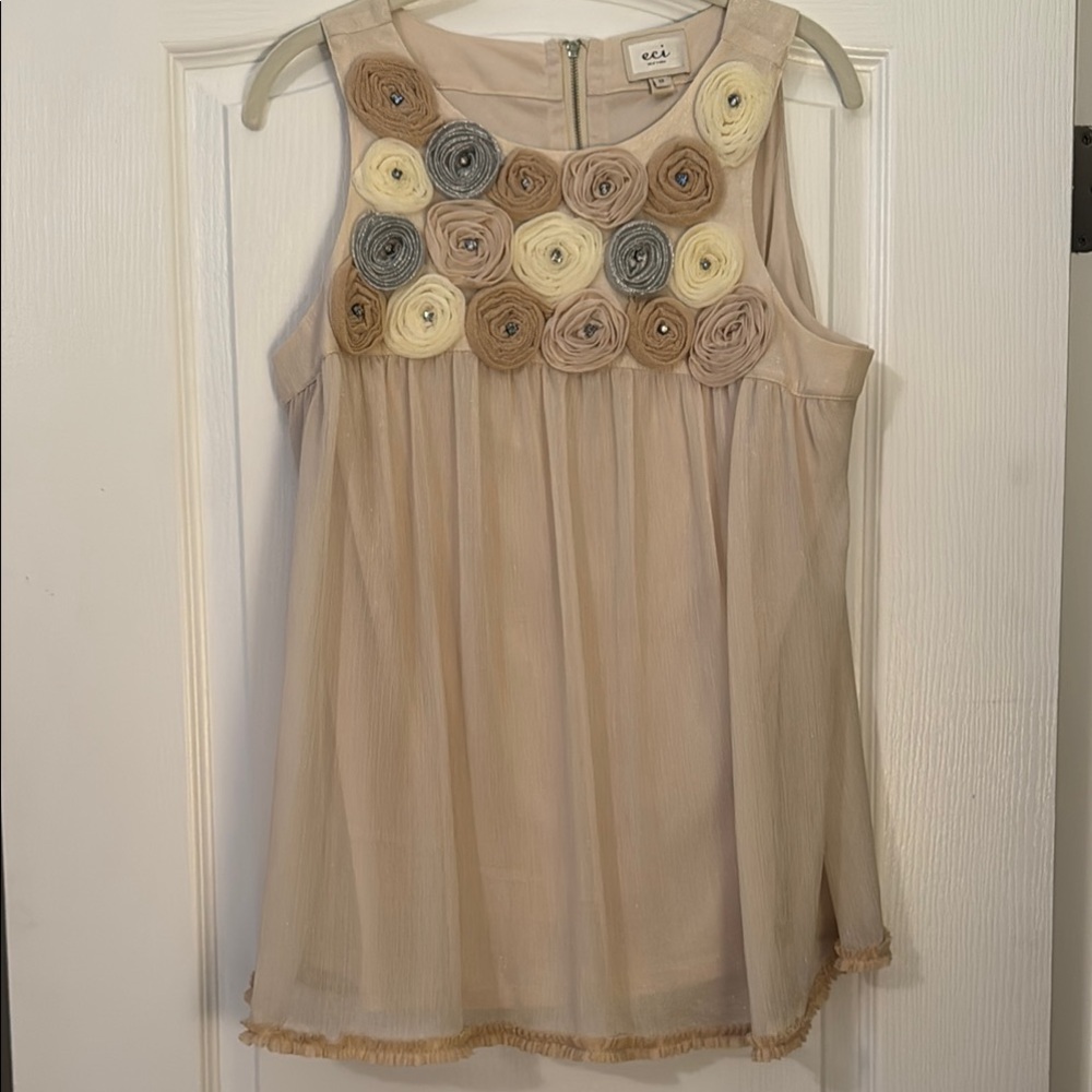 🕯️ECI Dressy Beige Sleeveless Top🕯️
